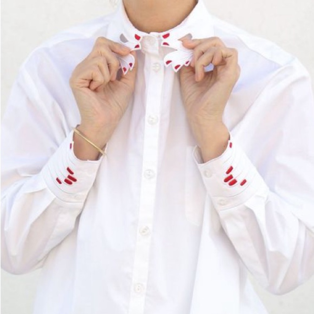 Vivetta Women's White Lydia Hand Collar Shirt Dress